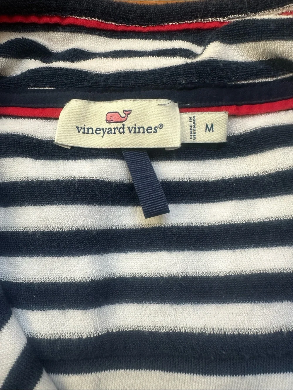 Vineyard Vines Navy & White Striped Quarter-Zip Pullover - Picture 3 of 3